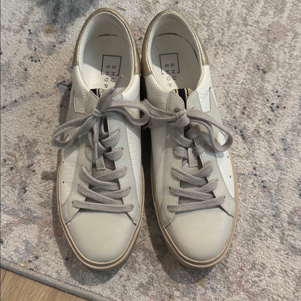 White and Gray Sneakers